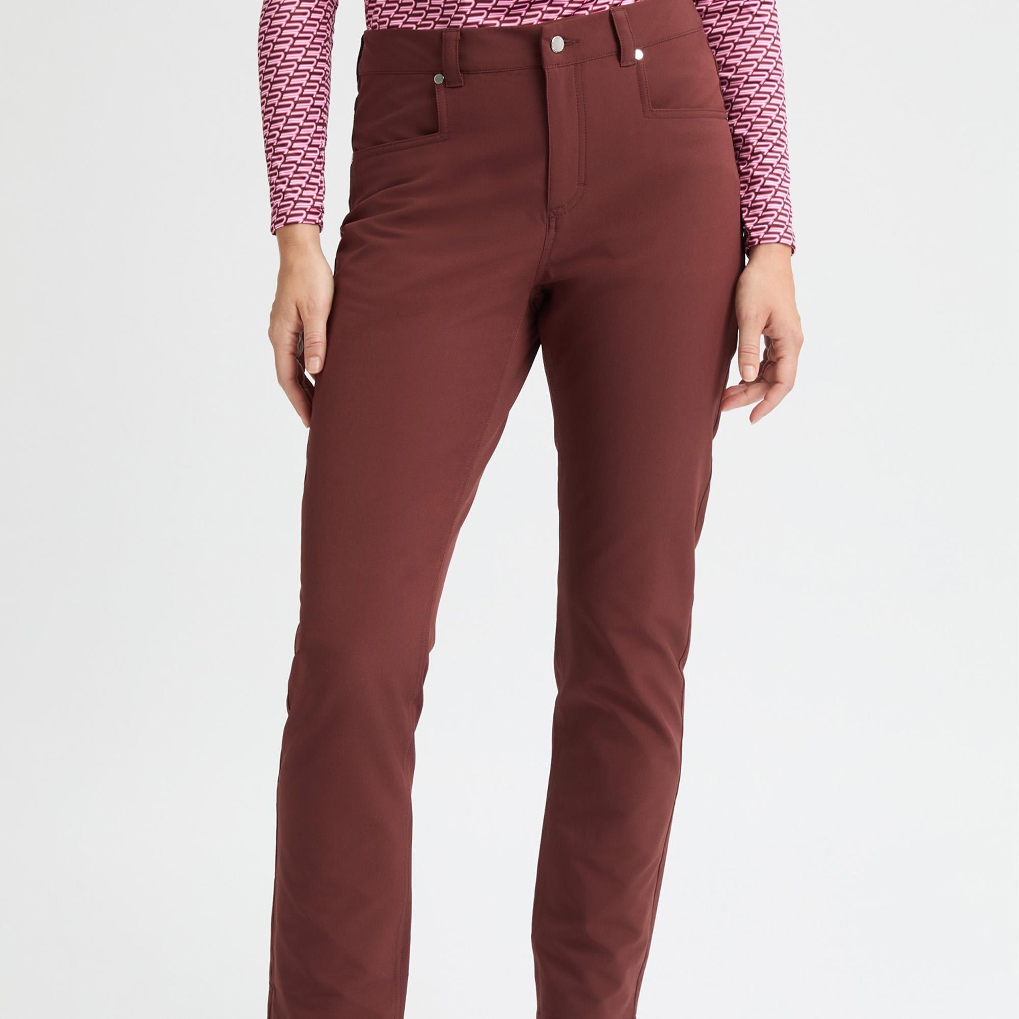 Rohnisch Chie Brushed Ladies Winter Golf Trousers Bitter Chocolate 30 Inch